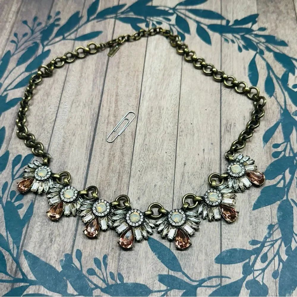 Baublebar‎ Gold Peach Clear AB Crystal Necklace B7